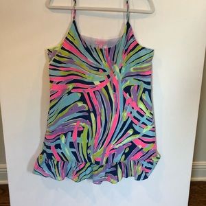 LIKY PULITZER SPAGHETTI STRAP DRESS W/ RUFFLES